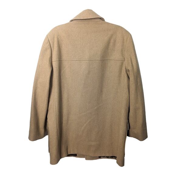 Pendleton Men’s Wool Car Coat 44 Tan Mid Length Button Front Jacket VTG 90s USA - Picture 3 of 13